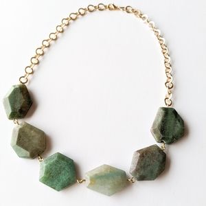 Quartz Stone Statement Gold Chain Necklace